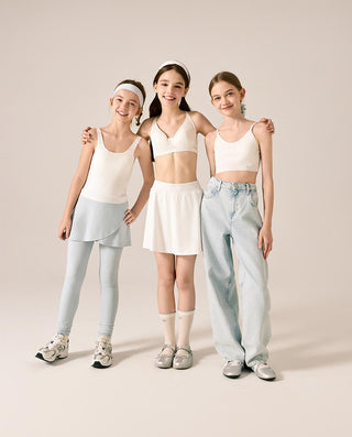 AIMER KIDS Girls' SilkySoft Modal Air-Flow Pads Midi Cami