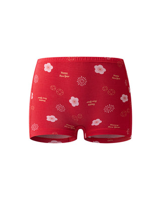 AIMER KIDS  3-Pack Modal Print Stage Mid-Rise Boxer Brief for Girls
