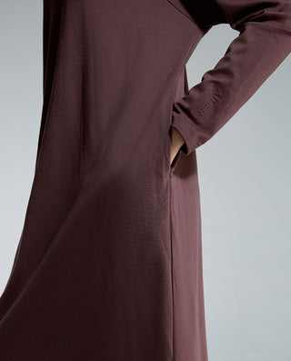 AIMER Wool Mixed Fabric Mid-Length Nightgown