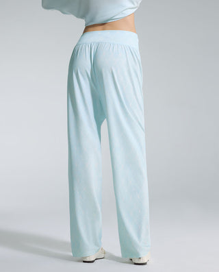 AIMER Algae Crew Neck Long Sleeve Pajama Set