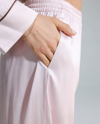 AIMER Silk Lapel Cardigan Long Sleeve & Pants Set