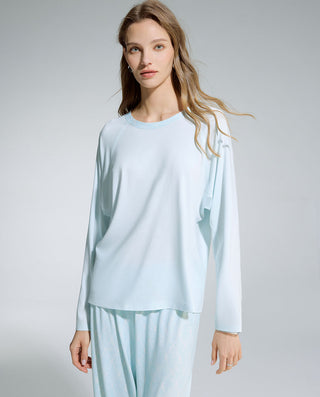 AIMER Algae Crew Neck Long Sleeve Pajama Set