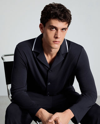 AIMER MEN Soft Comfort Collared Pajama Set