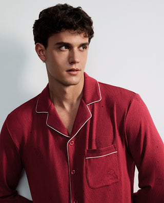 AIMER MEN Fortune Wave  Collared Lounge Set