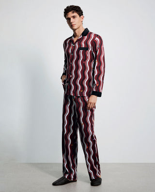 AIMER MEN Collared Cardigan Long Sleeve & Pants Set