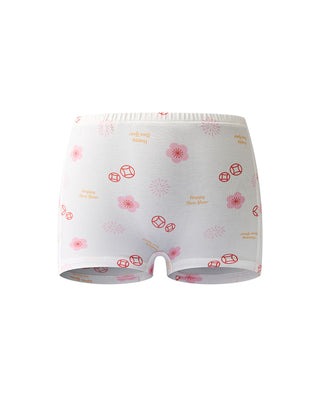 AIMER KIDS  3-Pack Modal Print Stage Mid-Rise Boxer Brief for Girls