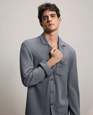 Aimer Men Plaid Homewear Set