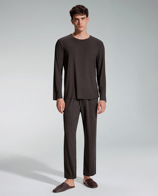 AIMER MEN TrueMilk Crew Neck Long Sleeve Sleepwear Set