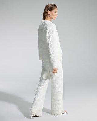 AIMER Crew Neck Cardigan Long Sleeve Pants Set