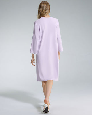 AIMER Algae Crew Neck Sleeve Nightgown