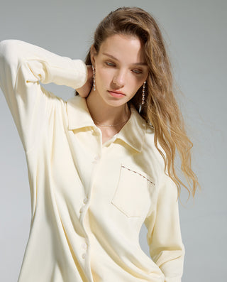 AIMER Collared Cardigan Long Sleeve Pants Set