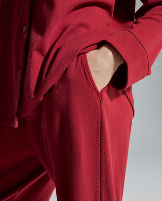 AIMER Collared Cardigan Long Sleeve Pants Set