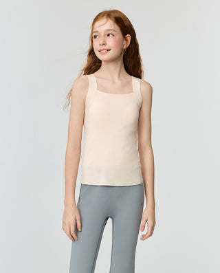 AIMER KIDS Girls' Nude Belly Guard Thermal Top
