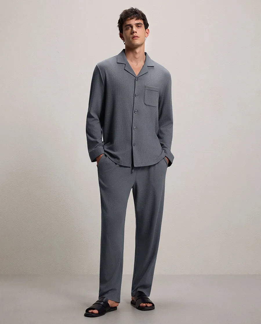 Aimer Men Plaid Homewear Set