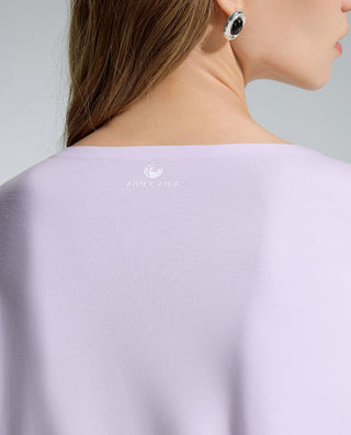AIMER Algae Crew Neck Sleeve Nightgown