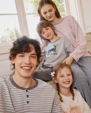AIMER KIDS Family Look Stripe Loungewear Set