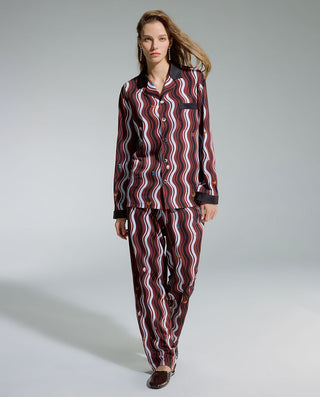 AIMER Collared Cardigan Long Sleeve Pants Set