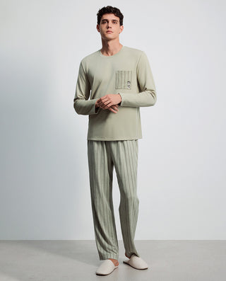 AIMER MEN Cozy Long Sleeve Pajama Set