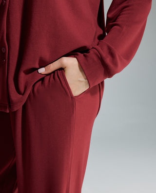 AIMER Collared Cardigan Long Sleeve Pants Set