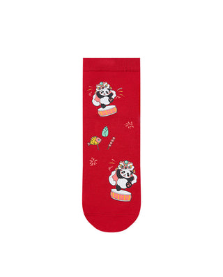 AIMER TrueMilk Holiday Panda Ankle Socks
