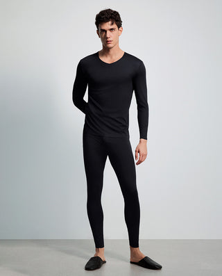 AIMER MEN Seamless V-Neck Long Sleeve Inner Top