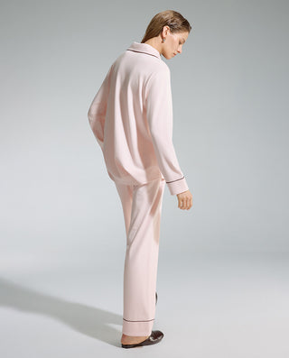 AIMER Collared Cardigan Long Sleeve Pants Set