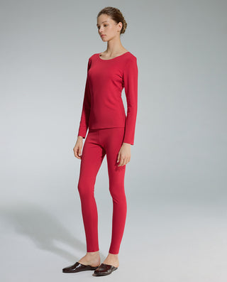 AIMER Red Thermal Set & Milk Briefs