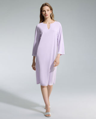 AIMER Algae Crew Neck Sleeve Nightgown