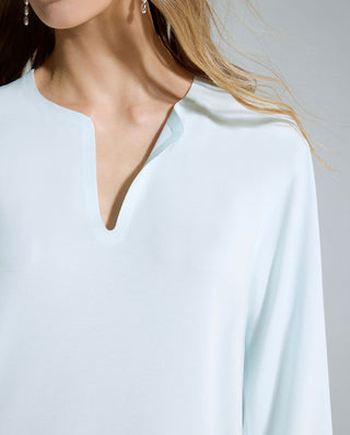 AIMER Algae Crew Neck Sleeve Nightgown