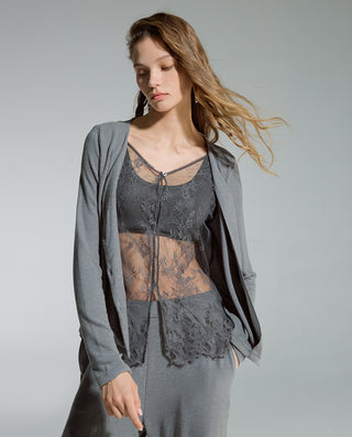 AIMER V-Neck Cardigan Long Sleeve Set