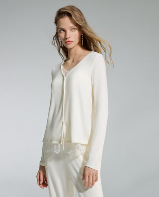 AIMER V-Neck Cardigan Long Sleeve Set