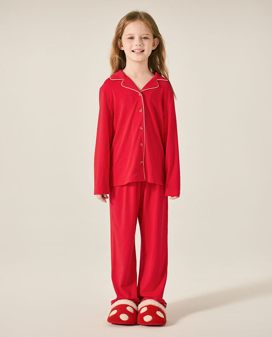 AIMER KIDS Milk Long-sleeved Loungewear Set Cardigan