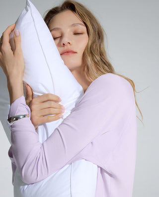 AIMER Algae Crew Neck Long Sleeve Pajama Set