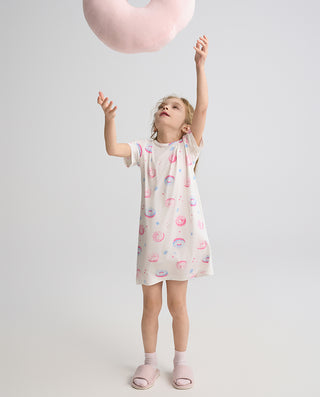 Aimer Kids Short-sleeved Nightdress For Girls