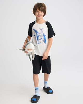 Aimer Kids Short-sleeve Tops Homewear Set For Boys