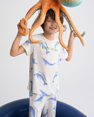 Aimer Kids Short-sleeve Tops Homewear Set For Boys