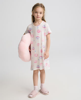 Aimer Kids Short-sleeved Nightdress For Girls