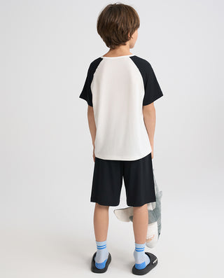 Aimer Kids Short-sleeve Tops Homewear Set For Boys