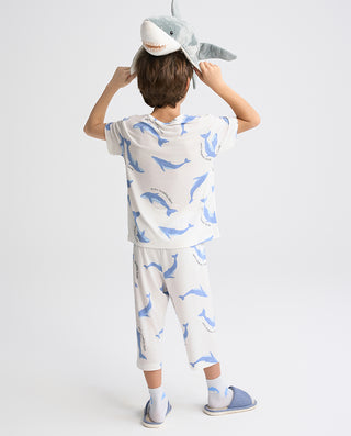 Aimer Kids Short-sleeve Tops Homewear Set For Boys