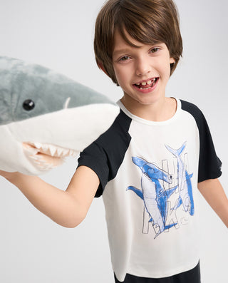 Aimer Kids Short-sleeve Tops Homewear Set For Boys