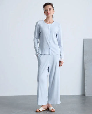 Aimer Lace Applique Long Sleeve Two-Piece Set