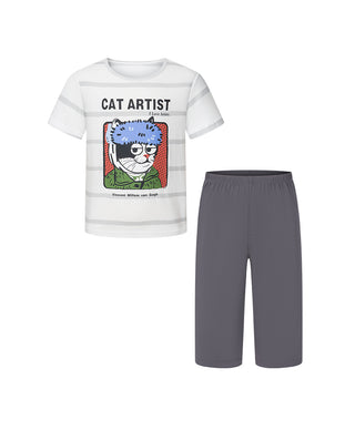 Aimer Kids Boys Short-sleeve Homewear Set