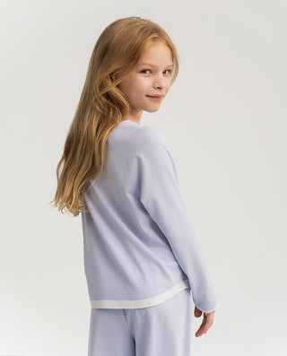 Aimer Kids Algae Long-sleeved Sleepwear Set For Girls