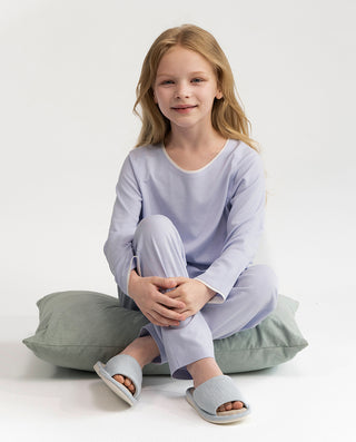 Aimer Kids Algae Long-sleeved Sleepwear Set For Girls