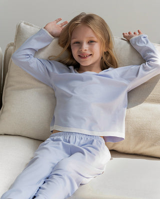 Aimer Kids Algae Long-sleeved Sleepwear Set For Girls