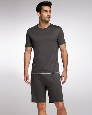 Aimer Men Lyocell Breathable Top & Shorts Set