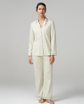 Aimer Long Sleeve Silk Pajamas Set