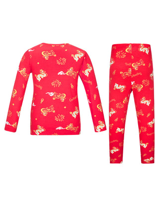 Aimer Kids Cute Dragon Base Layer Set For Girls