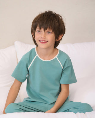 Aimer Kids Short-sleeved Homewear Set With Seaweed Fiber For Boys