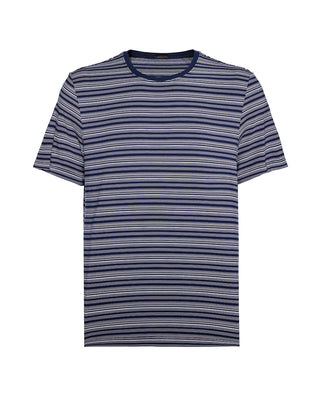 Aimer Men Stripe Crew Neck Sleep T-Shirts